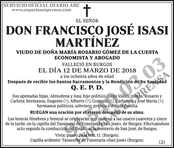 Francisco José Isasi Martínez